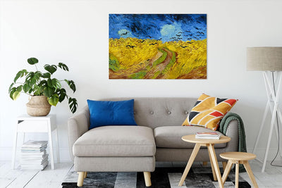 Generisch Vincent Van Gogh - Weizenfeld mit Krähen als Leinwandbild / Grösse: 100x70 cm / Wandbild /