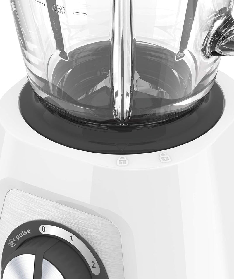 Moulinex Blendforce Cristal LM430110 Standmixer mit Glasaufsatz, 800 W, 4 Klingen mit Eiszerkleinerf