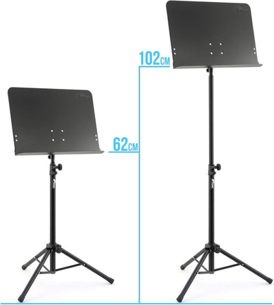 TIGER MUS14-BK Teleskop-Notenständer - Orchester, Schulen, Sänger und Solo-Musiker- Schwarz Schwarz