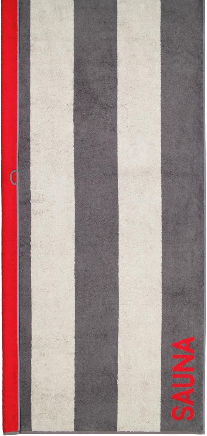 CAWÖ Home Saunatücher Saunatuch 599 anthrazit-rot - 72 Saunatuch 80x200 cm Saunatuch 80x200 cm Anthr