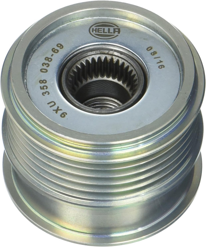 HELLA - Generatorfreilauf - Gewindemass: M16x1,5 - Anzahl der Rillen: 5 - mit Kappe - 9XU 358 038-69
