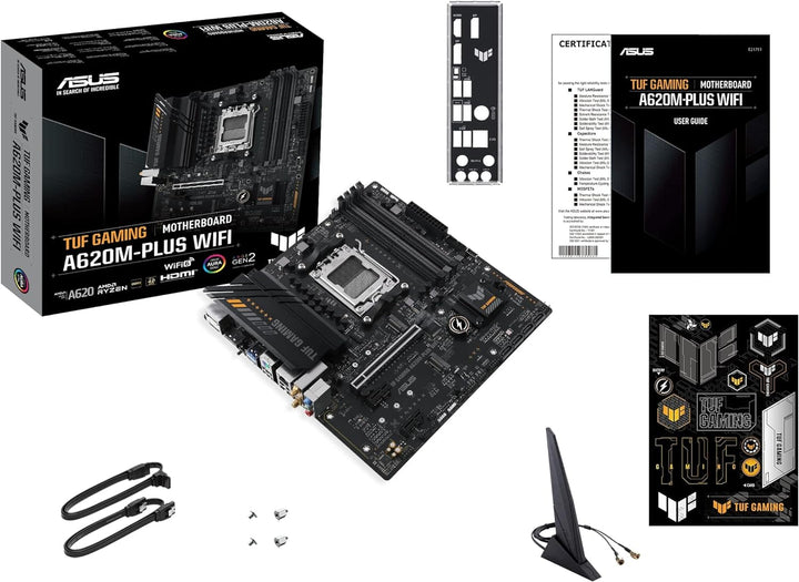 ASUS TUF GAMING A620M-PLUS WIFI Mainboard Sockel AMD A620 (Ryzen 7000, micro-ATX, DDR5 Speicher, PCI