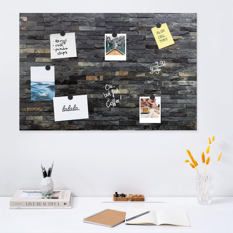 Navaris Magnettafel Magnetpinnwand Memoboard zum Beschriften - 60x40 cm Notiztafel div. Designs - Ta