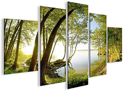 islandburner Bild Bilder auf Leinwand Tree Lake V2 Baum am See MF XXL Poster Leinwandbild Wandbild D