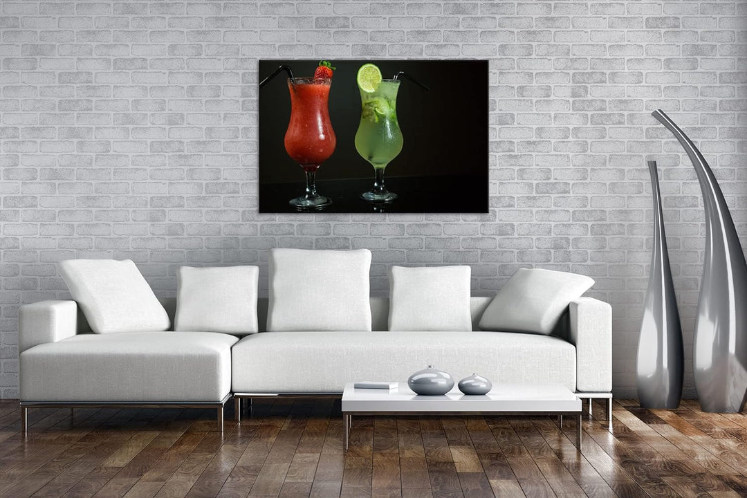 deyoli Dark appetitliche Cocktails Format: 100x70 als Leinwand, Motiv fertig gerahmt auf Echtholzrah