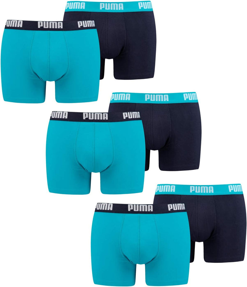 PUMA Herren Basic Boxer Unterwäsche, 796 - Aqua / Blue, XXL