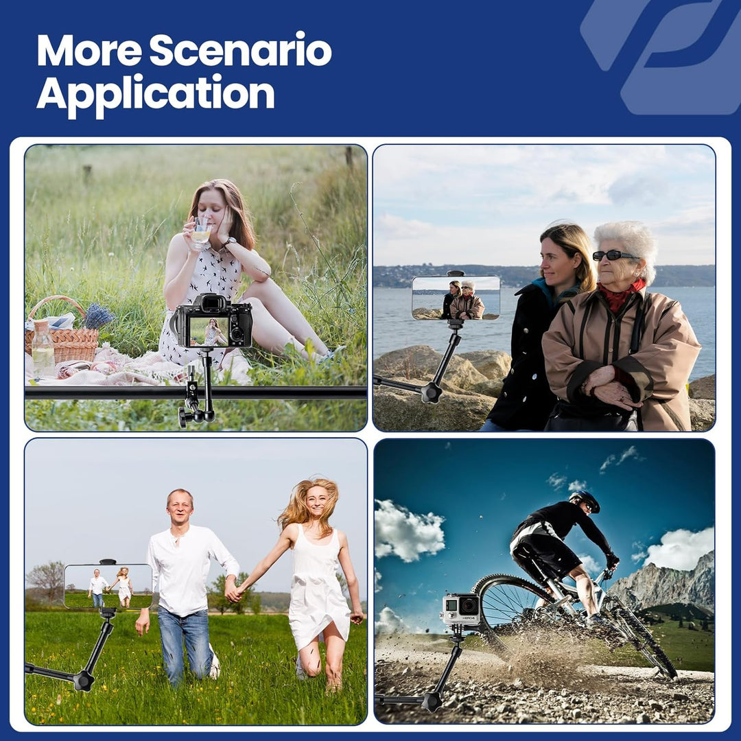 Fotopro 11 Zoll Magic Arm Kit und Super Clamp mit 1/4 3/8 Verlängerungsbohrungen für DSLR Kamera LED