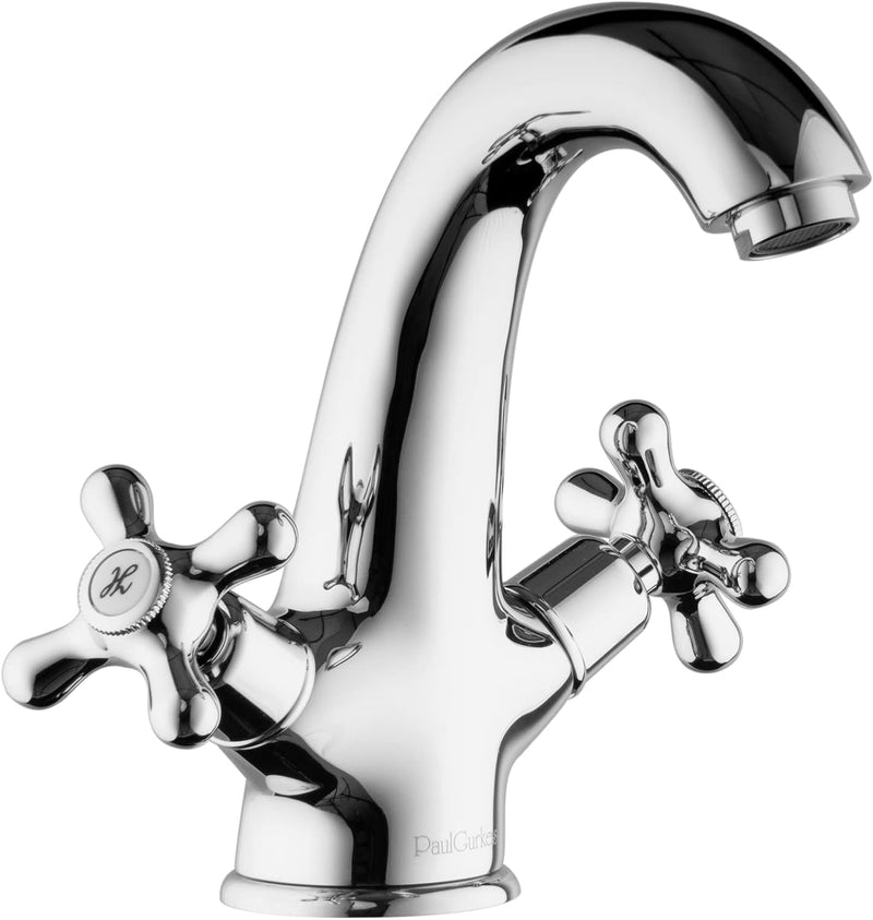 PaulGurkes Design Armatur Nostalgie Retro Waschtischarmatur Waschtischbatterie Wasserhahn Kreuzgriff