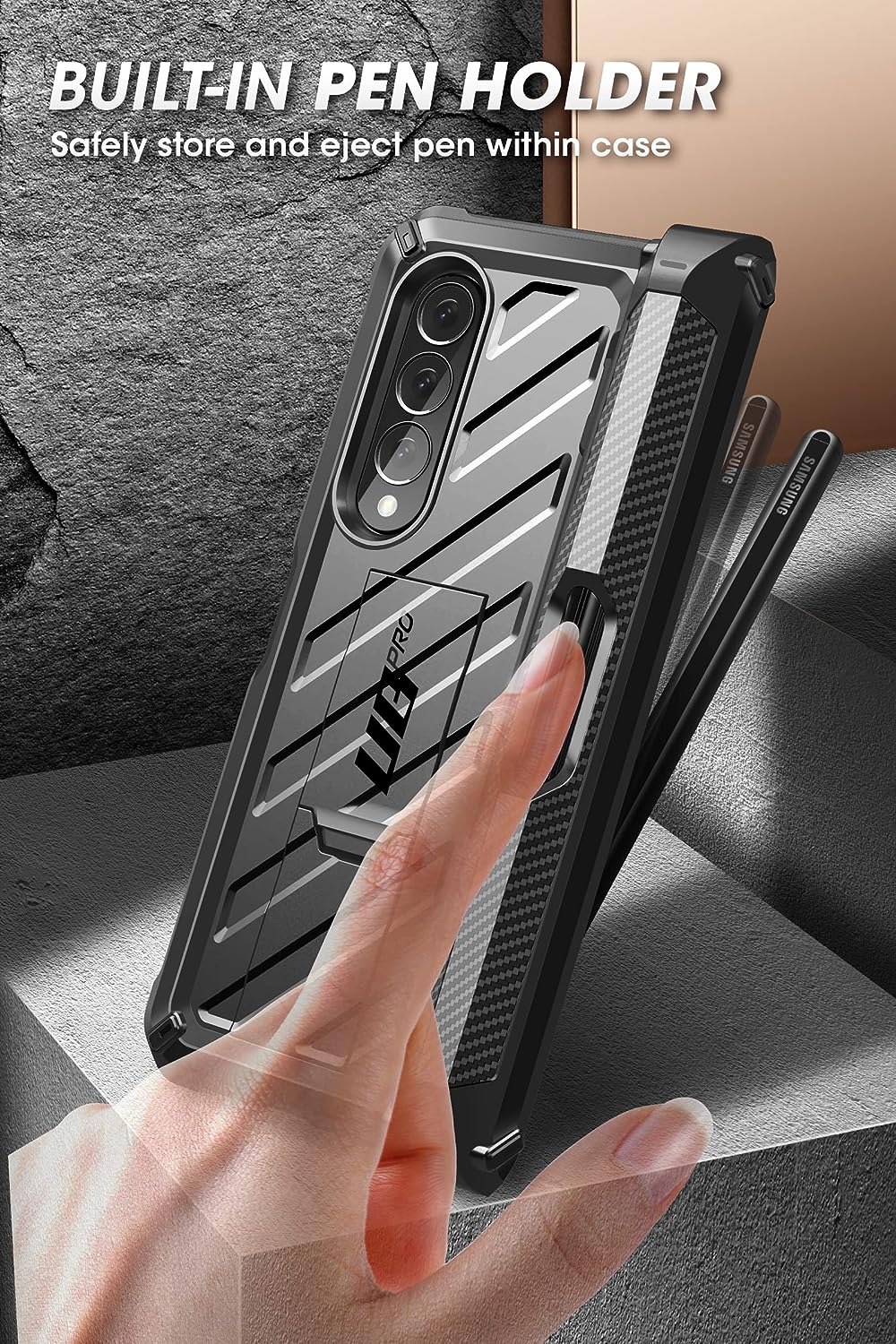 SupCase Hülle für Samsung Galaxy Z Fold 3 5G (2021), Stossfest Handyhülle Bumper Case Robust Schutzh