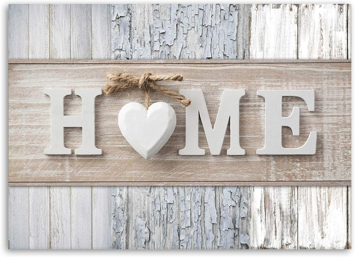 Wandbild XXL Home 120x80 cm Deko Kunst Bilder Wanddekoration Herz Wohnung Grau M15868 120x80 cm, M15