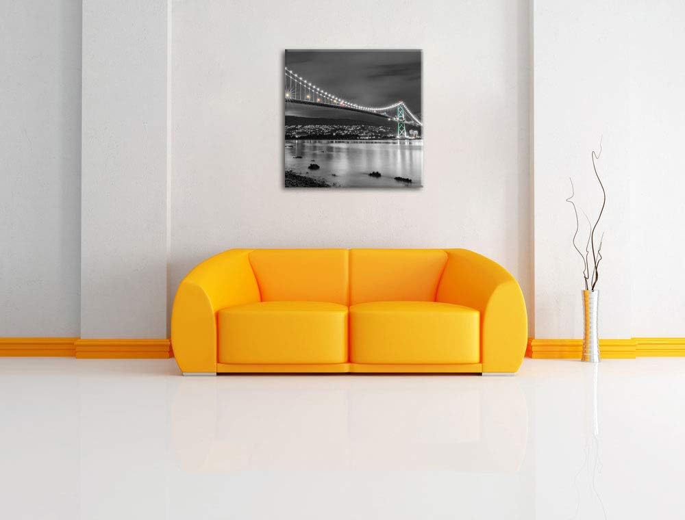 Pixxprint Lions Gate Bridge in Vancouver als Leinwandbild Quadratisch/Grösse: 70x70 / Wandbild/Kunst