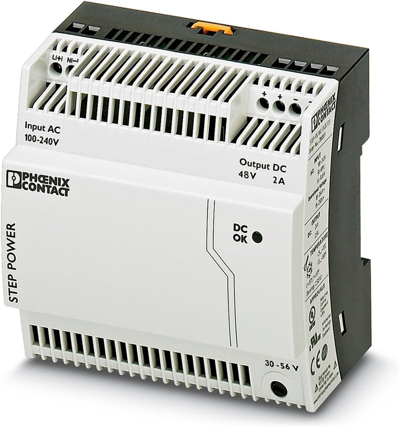 PHOENIX CONTACT STEP-PS/1AC/48DC/2 Primär Getaktete STEP POWER Stromversorgung zur Tragschienenmonta