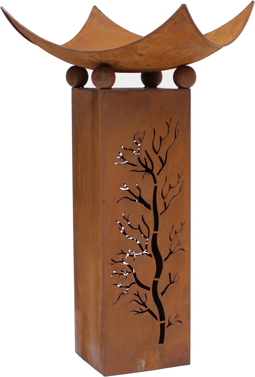 Säule Feuerschale, 2-teilig, Dekosäule, Pflanzsäule