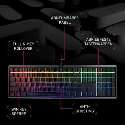 CHERRY MX Board 3.0 S, kabelgebundene Gaming-Tastatur mit RGB-Beleuchtung, Deutsches Layout (QWERTZ)