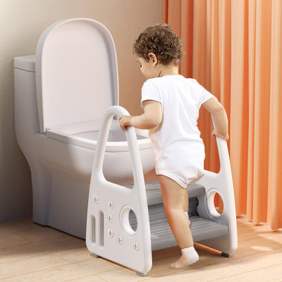 YUENFONG Lernturm Tritthocker Kinder Trittleiter 2 Stufen Klappbar Hocker Fussbank Trittschemel aus