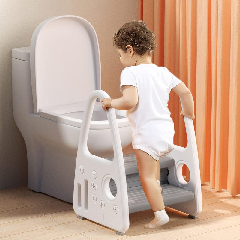 YUENFONG Lernturm Tritthocker Kinder Trittleiter 2 Stufen Klappbar Hocker Fussbank Trittschemel aus