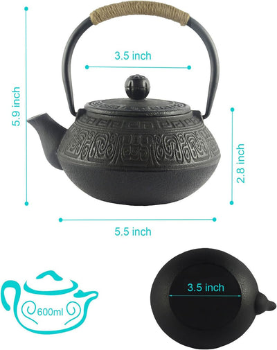 HwaGui-Japanische Teekanne Asiatisch Tea Pot,Vorteile für den Körper 600ml&22oz [MEHRWEG] Königliche