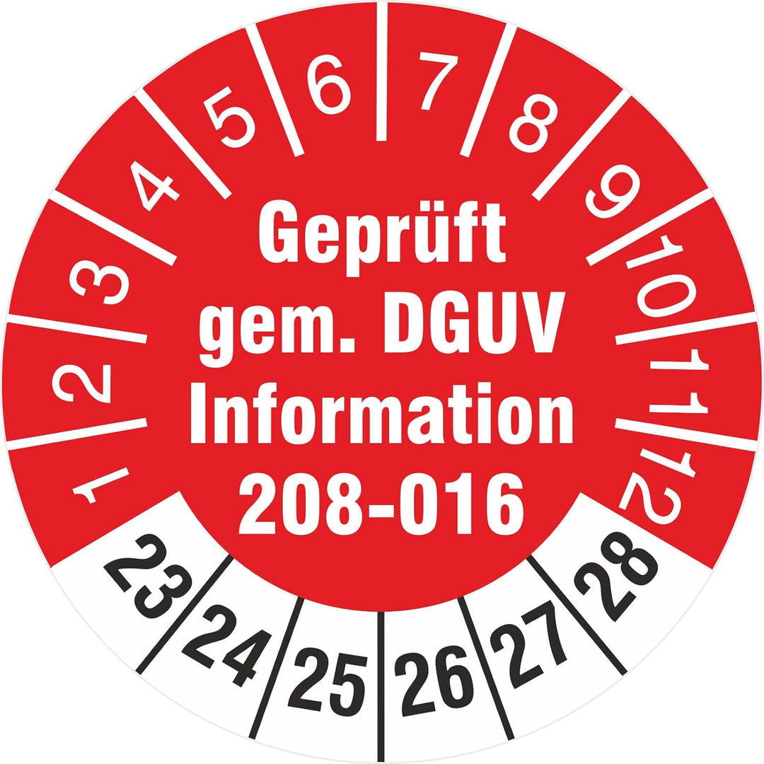 1000 Stück 30mm Prüfplaketten geprüft nach DGUV Information 208-016 Leitern und Tritte Prüfetiketten