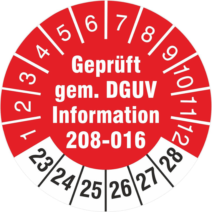 1000 Stück 30mm Prüfplaketten geprüft nach DGUV Information 208-016 Leitern und Tritte Prüfetiketten