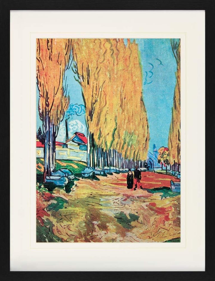 1art1 Vincent Van Gogh Poster Les Alyscamps, 1888 Gerahmtes Bild Mit Edlem Passepartout | Wand-Bilde