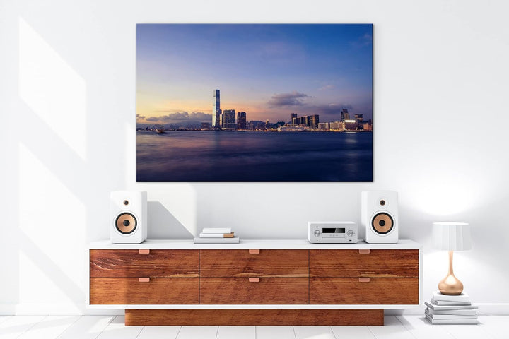 deyoli Küste von Hong Kong Format: 80x60 als Leinwand, Motiv fertig gerahmt auf Echtholzrahmen, Hoch