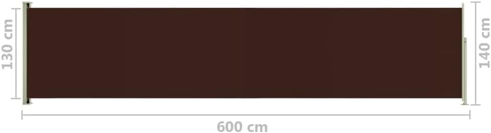 FIRBNUS Seitenmarkise Ausziehbar 140x600 cm Braun Sichtschutz Balkon Sichtschutz Garten Sonnenschutz