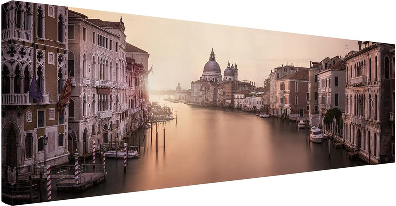 Bilderwelten Leinwandbild - Abendstimmung in Venedig - Panorama Quer, 40cm x 120cm, 40cm x 120cm