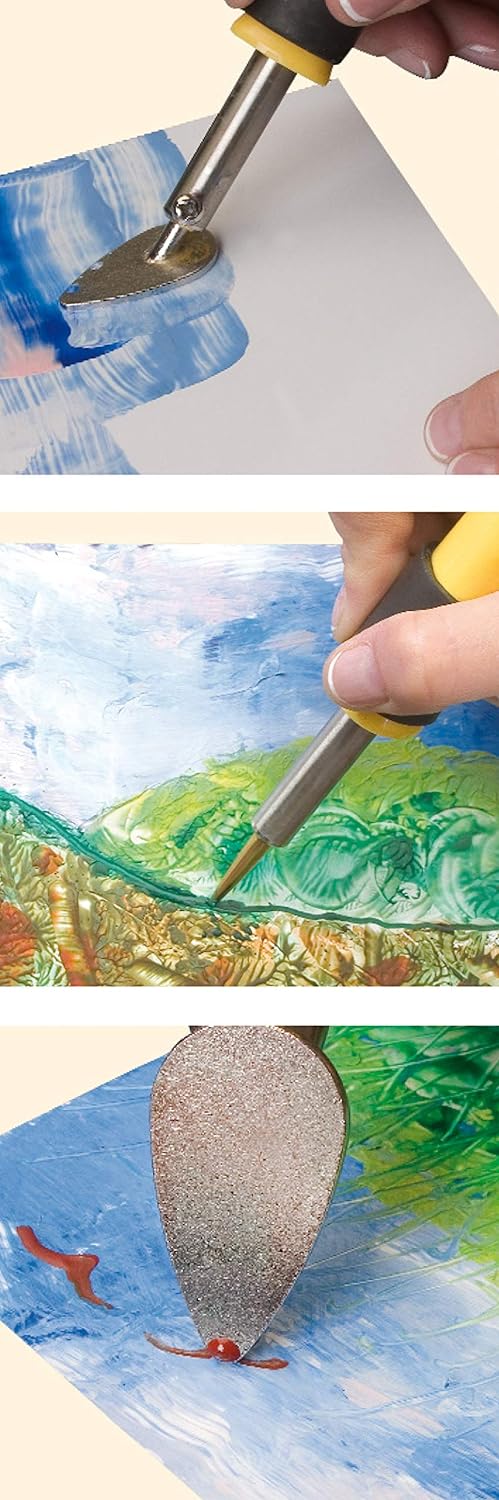 Pebaro 0275 Encaustic Station, stufenlose Temperaturwahl, Kolben, Schreibspitze, Messingbürste und 5