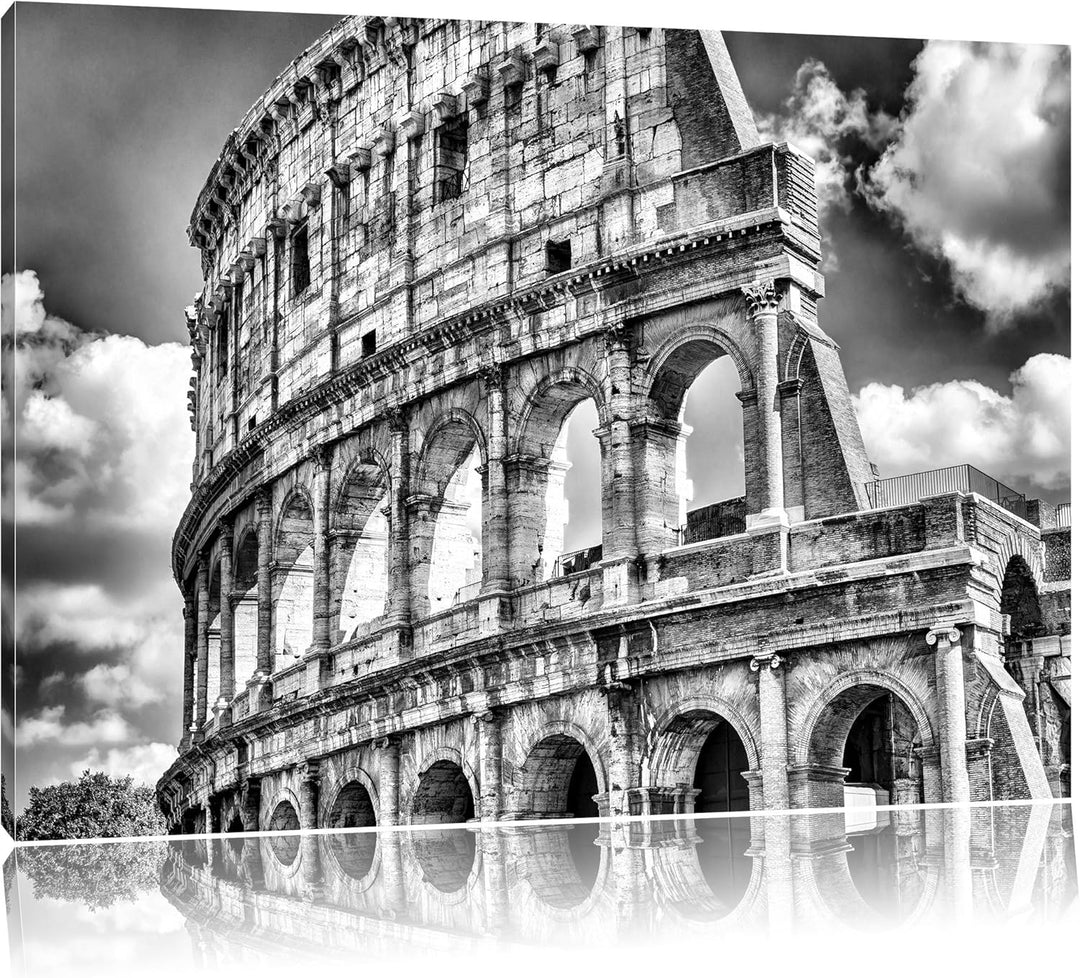 Pixxprint Kolosseum in Rom als Leinwandbild/Grösse: 100x70 cm/Wandbild/Kunstdruck/fertig bespannt, 1