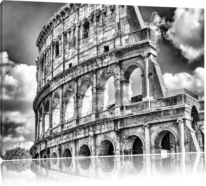 Pixxprint Kolosseum in Rom als Leinwandbild/Grösse: 100x70 cm/Wandbild/Kunstdruck/fertig bespannt, 1