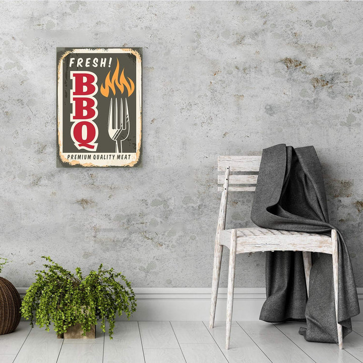 Wanddeko rostiges Schild Kunst modern Bilder Amerikanisch Rot 60x90 cm Deco panel 60x80 cm Rot_A, De