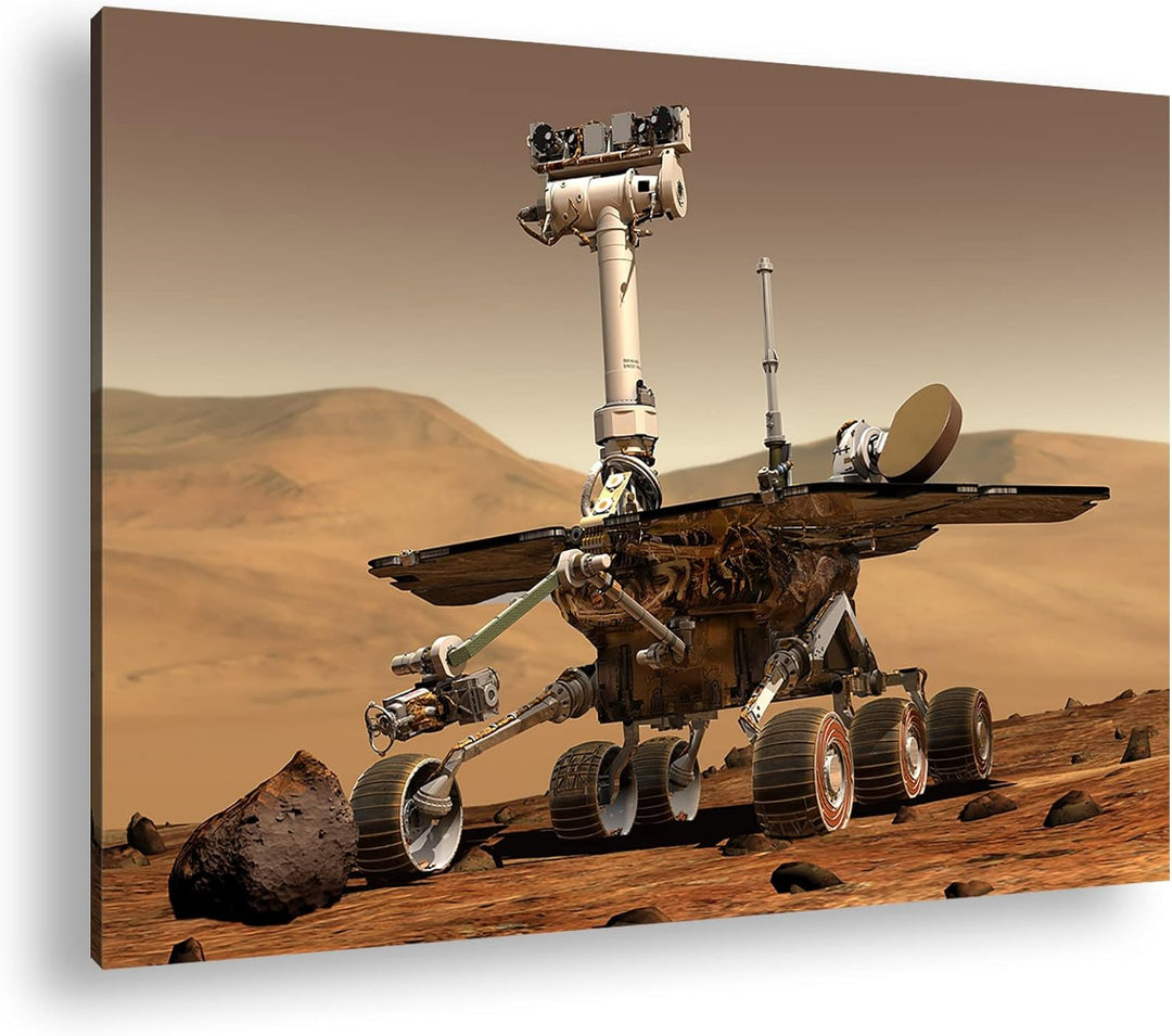 der Mars Rover Format: 80x60 als Leinwandbild, Motiv fertig gerahmt auf Echtholzrahmen, Hochwertiger