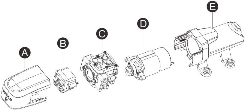 LIGHTEU®, Seaflo DC 12V 3,8A 3,8L/min 2,8 bar 2 Kammer Wasserdruck-Membranpumpe, IP54 Marine, Boote,
