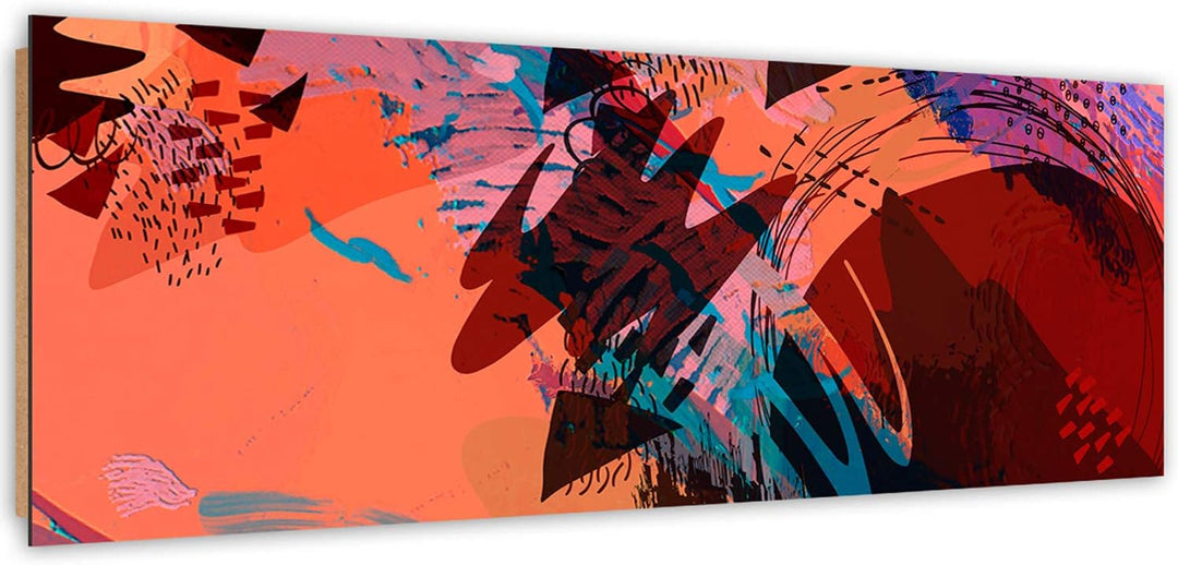 Wandbild XXL Farbenfrohes design Deko Kunst Bilder Stilvoll Orange 150x50 cm Deco panel 150x50 cm H,