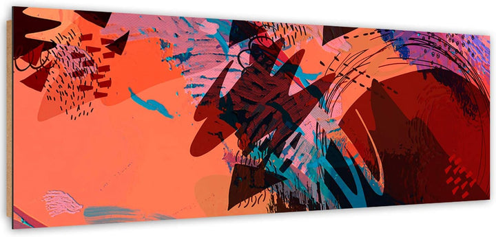 Wandbild XXL Farbenfrohes design Deko Kunst Bilder Stilvoll Orange 150x50 cm Deco panel 150x50 cm H,