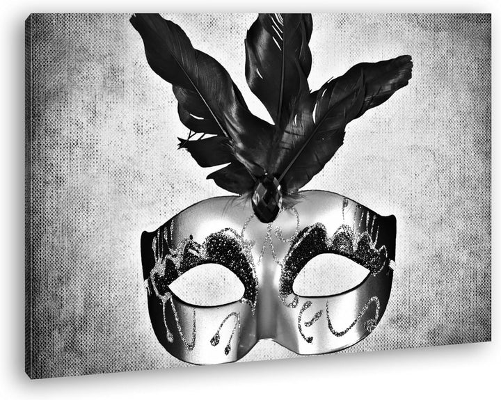 deyoli Karnevals Maske Format: 80x60 Effekt: Schwarz/Weiss als Leinwand, Motiv fertig gerahmt auf Ec