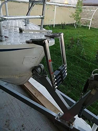 KAOLALI Poolleiter Edelstahl 4 Stufen Badeleiter Boot faltbar mit Rutschfesten Pedalen Bootsleiter T