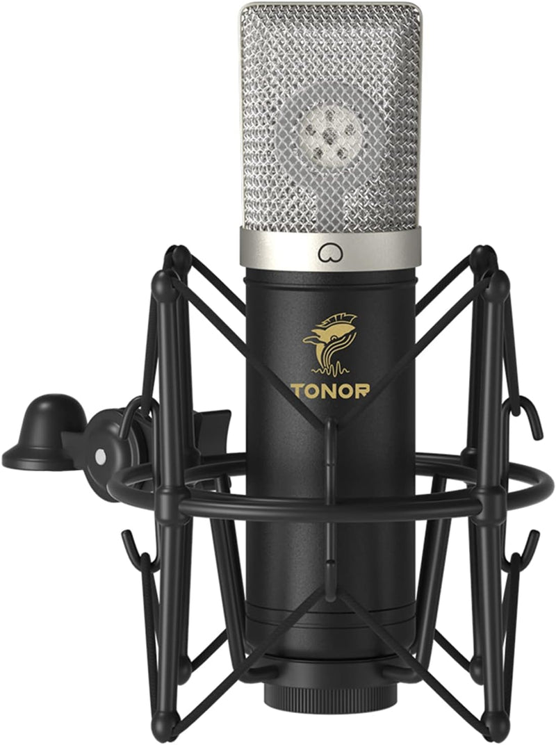 TONOR Grossmembran USB Mikrofon PC Set, Kondensator Microphone 192 kHz/24 Bit Computer Podcast Mikro