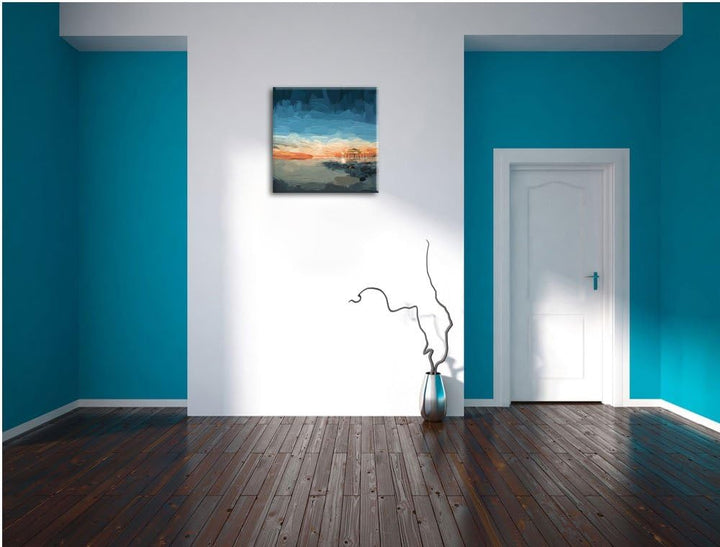 Pixxprint Timmendorfer Strand als Leinwandbild/Grösse: 70x70 cm/Wandbild/Kunstdruck/fertig bespannt,