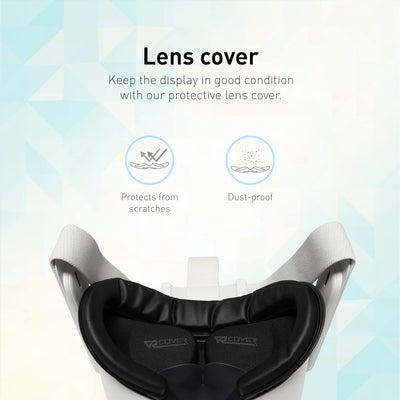 VR Cover Fitness Facial Interface and Foam Comfort Set with XL Spacer for Oculus/Meta Quest 2 (Dark