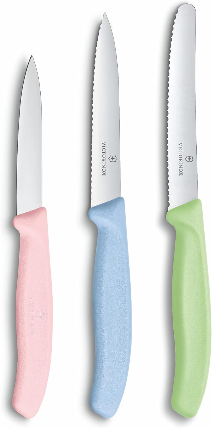 Victorinox, Swiss Classic, set di 3 coltelli (da verdura, da pomodori e da tavola) in acciaio inox,