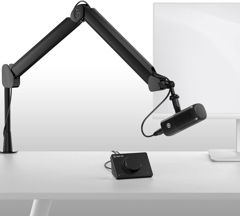 Elgato XLR-Mikrofon-Komplettpaket – Dynamisches Mikro, Schwenkarm, XLR-Kabel, USB-Schnittstelle, kos
