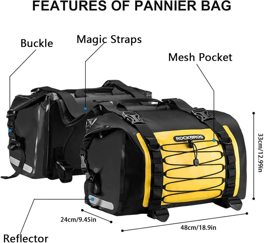 ROCKBROS Motorrad 62L Gepäckträgertaschen + 55L Gepäckrolle 100% Wasserdicht Motorradtaschen PVC Dop