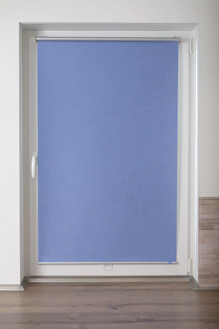 Springrollo/Mittelzugrollo mit modernen Struktur Stoff Jeans, 100 cm x 150 cm (B x L) Jeans 100 x 15