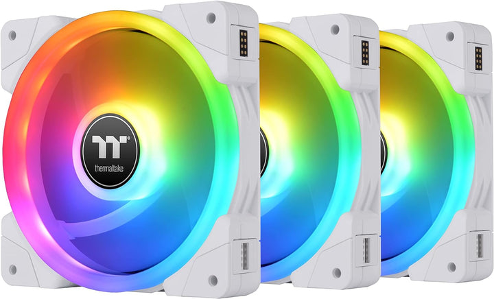 Thermaltake SWAFAN EX 12 RGB PC Lüfter weiss, 3 Stück, 500~2000 U/min, Magnetanschluss, umkehrbare F