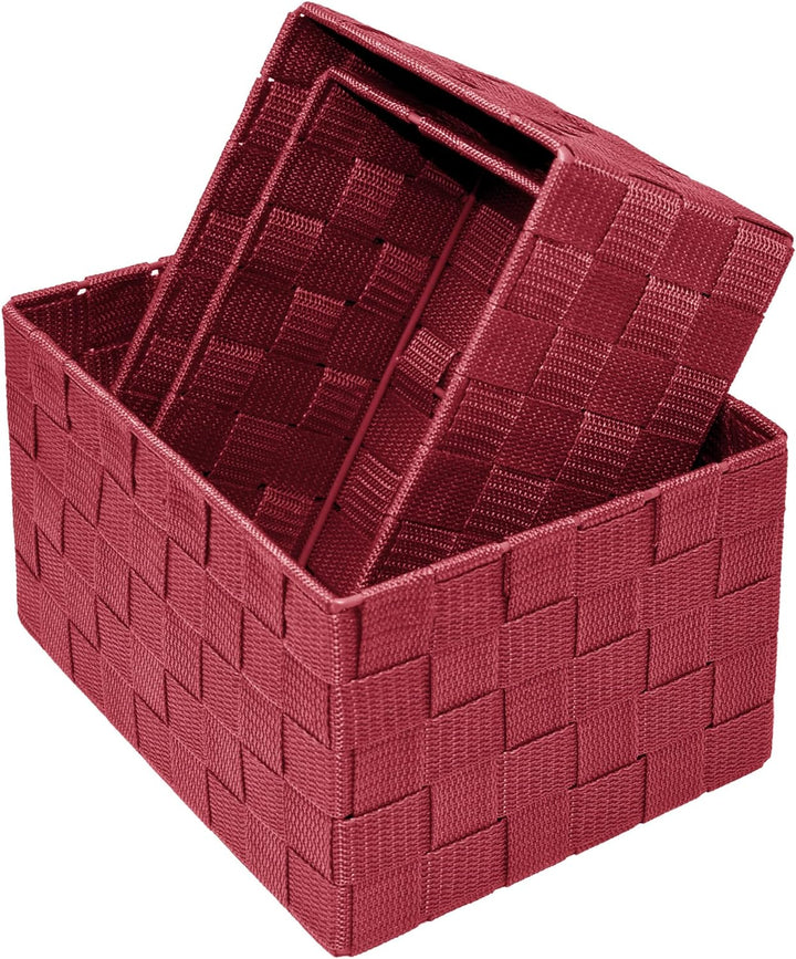 Lashuma 3er Pack Bad Körbchen, Korb Grössen: 24x18x14 cm, 21x16x12 cm und 19x14x10 cm, Regalboxen Fa