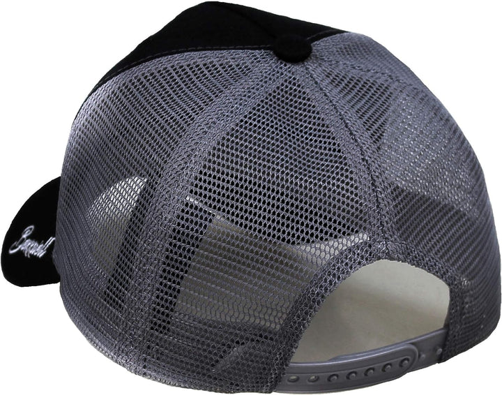 Bexxwell Trucker Cap schwarz/grau mit Anker-Patch (optimale Passform, Kappe, Black, Truckercap, Anke