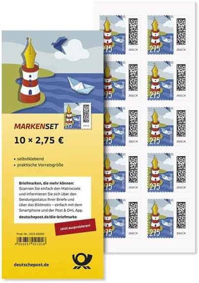 10 Stück 2,75 EUR 275 Cent postfrische Selbstklebende Briefmarken | Frankaturware Markenset Zufällig