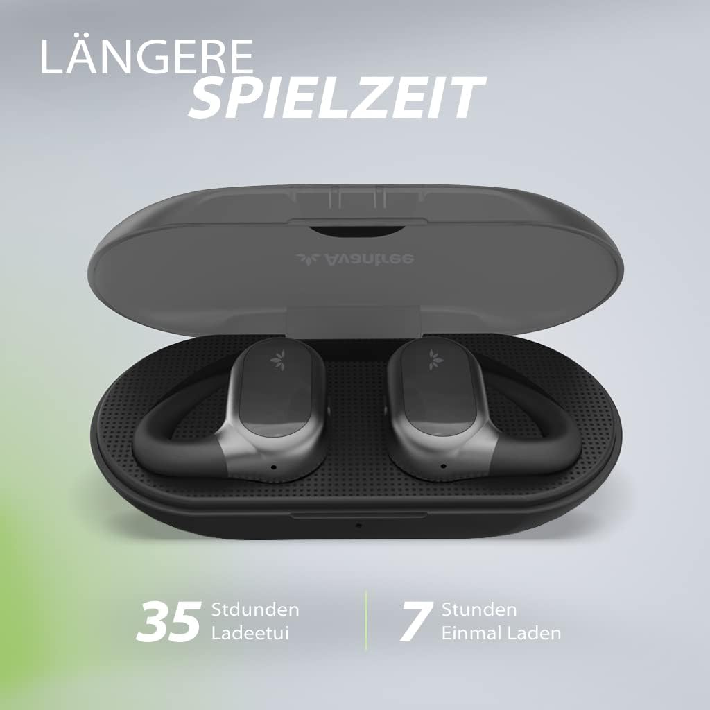 Avantree Breeze – Open Ear Bluetooth 5.2 Bügel Kopfhörer mit Ohrbügeln, Over Ear Design, Kabellos, B