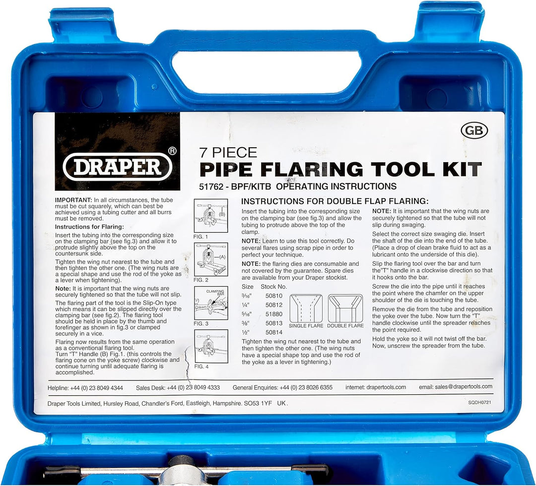 Draper 51762 TE038 Bördelgerät, Kit